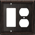 Henne Bery Sunken Pearls Heavy Duty Decorative Wall Plate Switch Plate Outlet Cover (Decorator/Duplex, Aged Bronze)