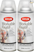 Krylon K01306 Workable Fixatif Spray Clear, 11-Ounce Aerosol,Matte (Pack of 2)