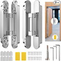 9.7" Hidden Door Hinge/Concealed Hinges,Invisible Hinges,Invisible Door Silent 180 Degree Swing Hinge 3-Way Adjustable Butt 9.7 x 3.3 x 1inch (Silvery, 9.7 inches)