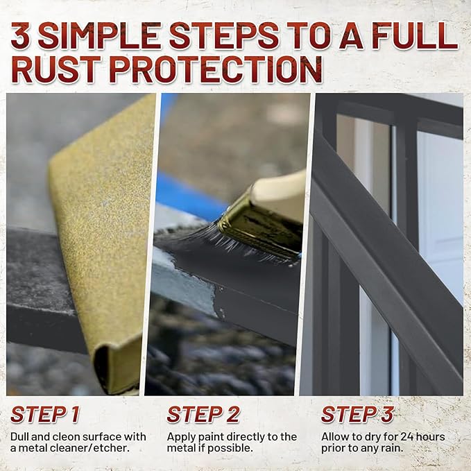 Rust-Stop and Corrosion Permanently Rust Preventive Coating Anti-Rust Automotive Rust Reformer for Metal & Seal, Rust Converter Non-Porous Protective Barrier High Gloss Gray Metallic Paint 35 Fl Oz