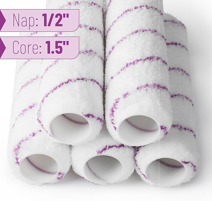 Bates- Paint Roller Covers, 9", 5 Pack, Purple Stripes, Covers for Paint Rollers 9 Inch, 9 Inch Paint Roller Covers, Paint Roller Cover, Paint Roller Covers 9 Inch, Large Paint Roller Covers