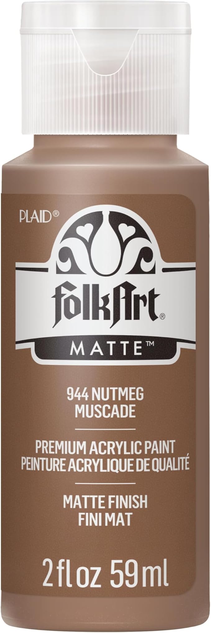 FolkArt Acrylic Paint in Assorted Colors (2 oz), 944, Nutmeg
