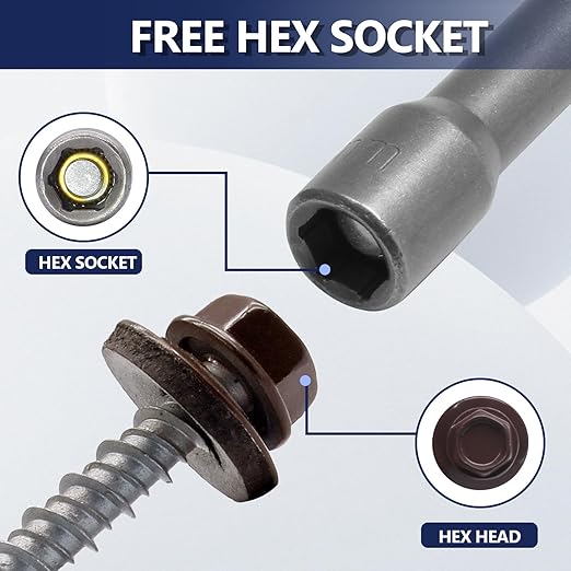 60 PCS #10×1" Metal Roofing Screws, Brown Painted Hex Head Sheet Roof Screws with EPDM Washer Self Starting Metal to Wood Siding for Corrugated Roofing