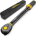 Upgrade 3/8" Drive Torque Wrench, 10-45 Ft-Lb (13.6-61 Nm) | ±3% High Accuracy, 72-Tooth Ratchet, Loud Click-Stop, Spark Plug Torque Wrench for Motorcycle, with Easy-to-Use Locking Ring