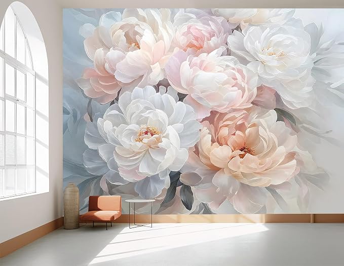 YQWDMX - Large Peony Flower Peel and Stick Wallpaper wall Paintings for Bedroom ZY09 M