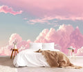 YQWDMX - 3D Pink Cloud Peel and Stick Wallpaper wall Mural Girl Kid's Room ZY08 L