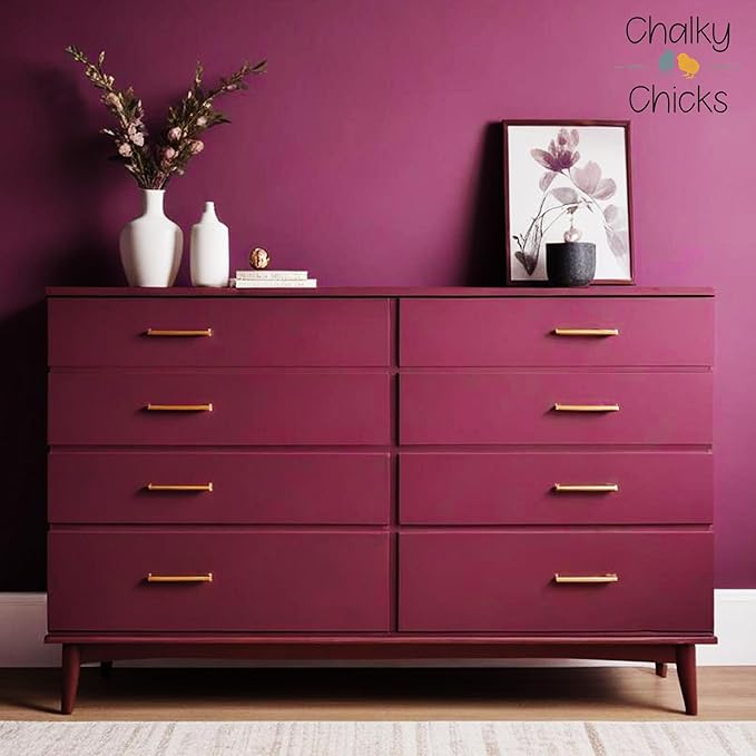 Chalky Chicks 16 Fl Oz Matte Logan Berry (Plum) Chalk Paint for Furniture Without Sanding - No Prep Furniture Paint No Sanding All in One for Crafts, Wood, Walls, Cabinet, Metal, Dresser, Farmhouse