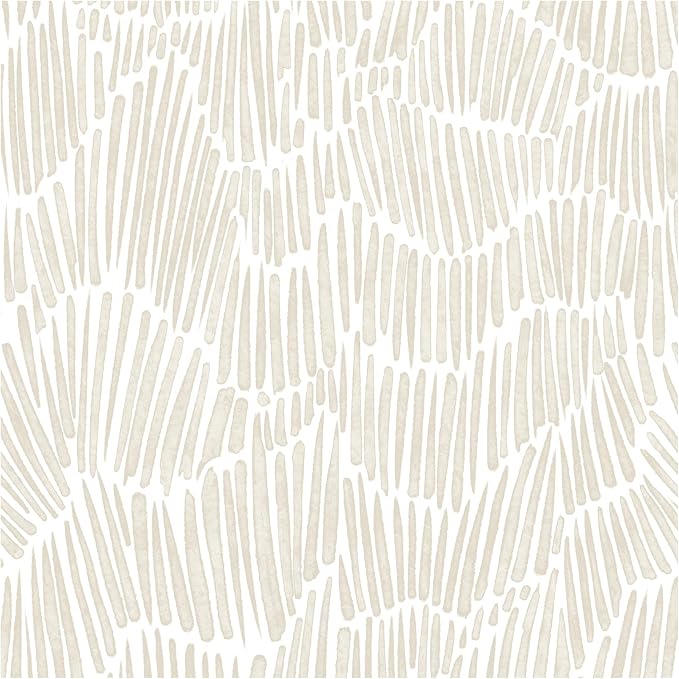 Theper Beige Peel and Stick Wallpaper Boho Contact Paper 17.3"×118" | Striped Modern Wallpaper Removable Self Adhesive Wall Paper for Bedroom Waterproof White and Gold Wallpapers Vinyl