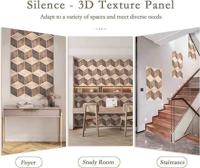 12Pack Acoustic Panels, Self-Adhesive Sound Proof Panels for Walls, Decorative Printing Sound Dampening Panels Sound Absorption Tiles for Studio, Office, Home, 12×12×0.4", Deep Marble Texture