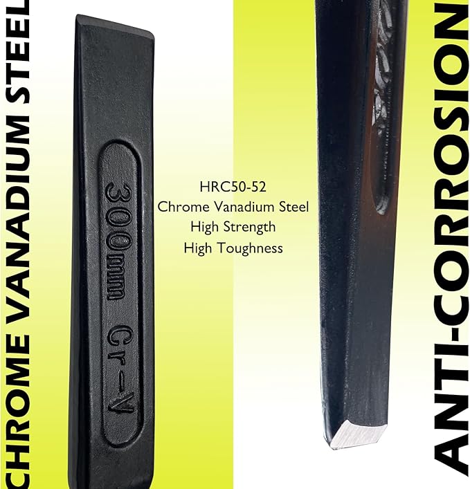 WEDO 6" Cold Chisel,Flat Utility Chisel,Industrial Grade,Length 150mm,CR-V Steel,Die-forged,Heat Treatment,Surface Black Polishing,For Carpentry, Metalwork, Woodwork & Masonry work