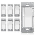 BESTTEN 6 Pack Super Slim Slide Dimmer Light Switch, Single Pole or 3 Way Dimmer Switches, Compatible with LED Dimmable Lamp, CFL, Incandescent, Halogen Bulb, ETL Listed, White