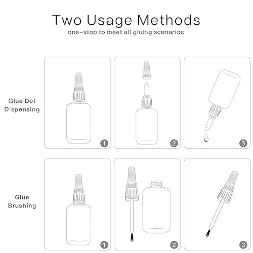 (2-in-1) Black Rubber Glue with Brush Applicator & Nozzle,Instant Glue Bonding Between Rubbers,Rubber and Other Materials,Instant Cement for Tire,Tube, Edge,etc