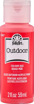 FolkArt Outdoor Acrylic Craft Paint, Gloss Finish, Ripe Red, 2 fl oz