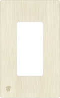 ENERLITES Brushed Screwless Decorator Wall Plate Child Safe Outlet Cover, Gloss Finish, Size 1-Gang 4.68" H x 2.93" L, Unbreakable Polycarbonate Thermoplastic, SI8831-BLA, Brushed Light Almond