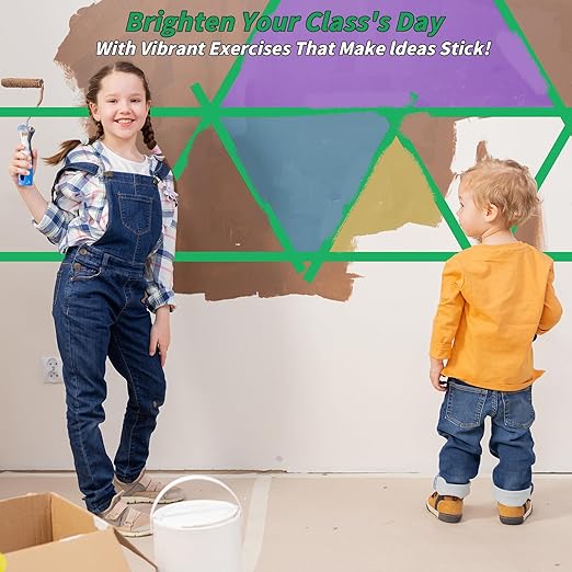 Oleitodh 15 Rolls Green Painters Tape Bulk 1 inch x 825 Yards, Painters Masking Tape No Residue Wall Painting Tape Artist Tape Trim Edge Finishing Tape for Wall Painting Decoration DIY Supplies