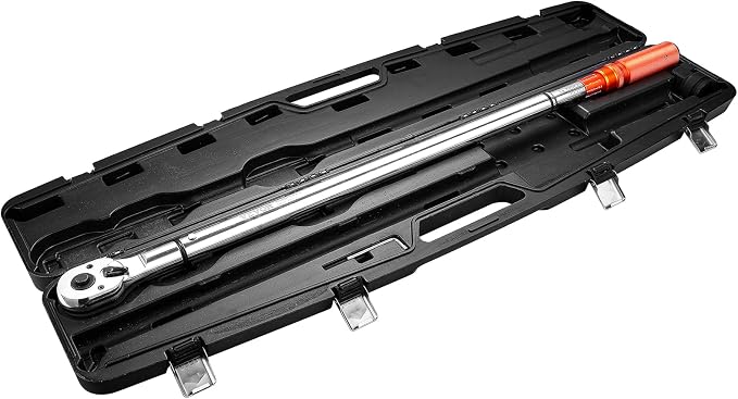 VEVOR 3/4 Inch Drive Click Torque Wrench 100-600 Ft-Lb / 136-814Nm | 1 Inch Adapter, Split Beam, 48" Length, less effort for Off-road Equipment, Trucks, Motor Homes & Drilling Platform