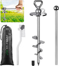 SELEWARE Dog Tie Out Stake 360°Swivel Dog Ground Anchor Outdoor Dog Stake | 15" Long Anti-Rust Heavy Duty Dog Stake for Large Dogs up to 220 lbs, Easy Install with Twist Rod for Yard, Camping Outside