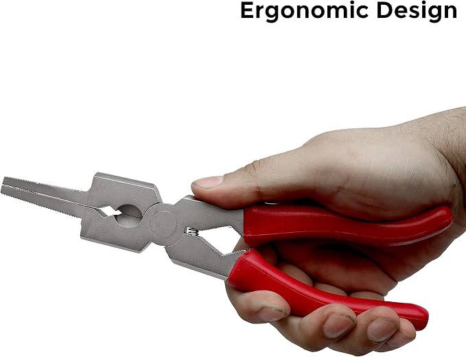 8” Mig Welding Plier, Nozzle Cleaner, Rounded Hammer Face, Tempered Wire Cutter, Ergonomic Vinyl Coated Handle, PM08, Strong Hand Tools
