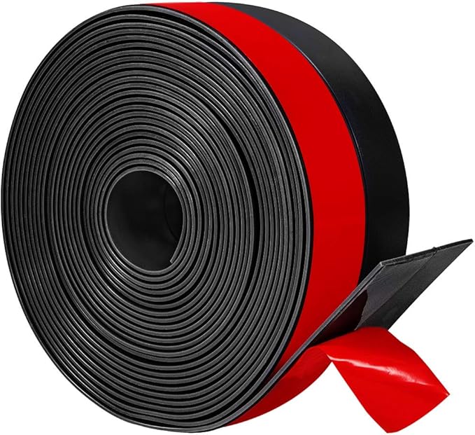 TORRAMI Silicone Door Sweep Draft Stopper 2 inch Width 20 Feet Length,Seal Insulation for Door Under Bottom, Gap, Side, Glass Shower Door, Sliding Door,Black