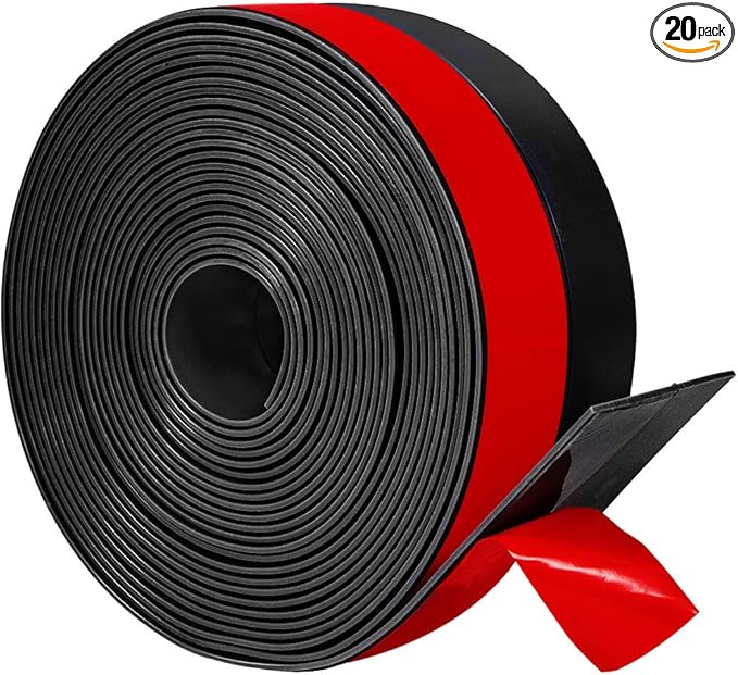 TORRAMI Wide Silicone Weather Stripping 3 inch Width 20 Feet Length, Draft Stopper Seal for Barn and Garage Door Under Bottom,Top, Sides, Black