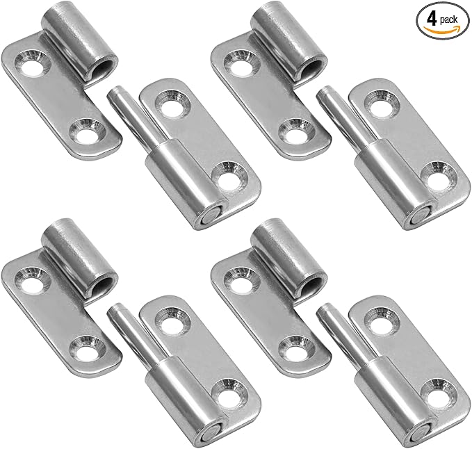 Bonsicoky 4 Pcs Stainless Steel Lift-Off Hinges, 1.5 Inch Detachable Slip Joint Small Flag Hinges with Screws(2 Left + 2 Right)