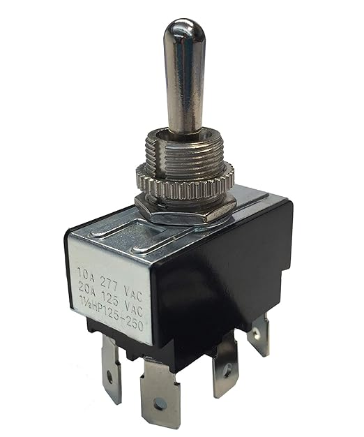 Gardner Bender GSW-126 Electrical Toggle Switch, DPDT, ON-OFF-ON 10 A/125V AC, O Ring Terminal