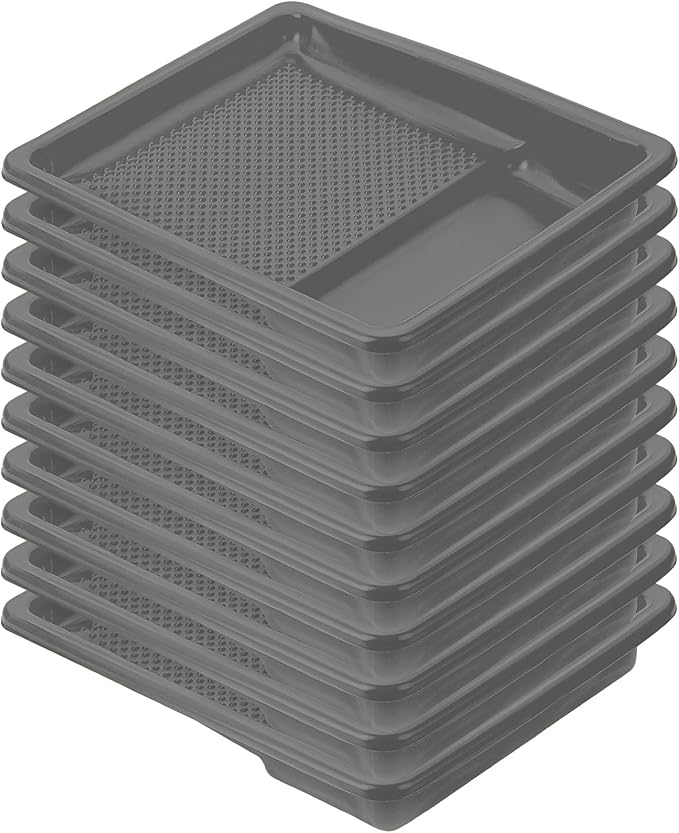 Bates- Paint Tray Liner, 9 Inch, 10 pcs, Grey Paint Pans Trays, Plastic Paint Tray, Roller Tray Liners