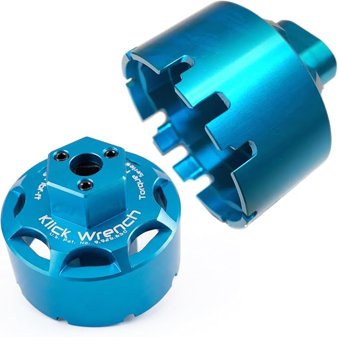 Cup Small 2 Stage 64mm–68mm Oil Filter Wrench | 25Nm Torque Limiting & 3/8 Drive Socket | 6061-T6 Billet Aluminum Blue Tool | Fits 64mm–68mm 14 Flute Canister Filters & Housings