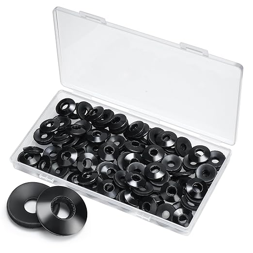 100 PCs 5/16" EPDM Bonded Sealing Washers, 304 Stainless Steel Roofing Screw Washers for Metal Panels & Outdoor Fasteners, Black