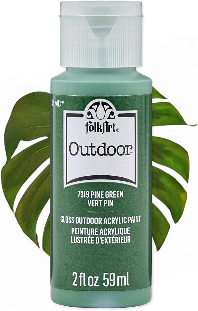 FolkArt Outdoor Acrylic Craft Paint, Gloss Finish, Pine Green, 2 fl oz