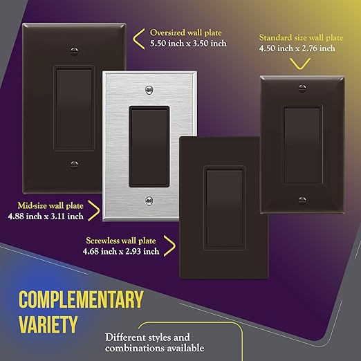 ENERLITES 4-Way Decorator Paddle Rocker Light Switch, Gloss Finish, Clamp Down Wiring, Grounding Screw, Residential Grade, 15A 120V/277V, UL Listed, 94150-BR, Brown