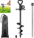 SELEWARE Dog Tie Out Stake 360° Swivel Dog Anchor Outdoor Dog Ground Anchor | 15" Long Anti-Rust Heavy Duty Dog Stake for Large Dogs up to 220 lbs, Easy Install with Twist Rod for Yard, Camping Outside