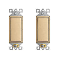 ELEGRP Matte Champagne Gold 3 Way Decorator Light Switch, 15A 120-277V, Paddle Rocker Switch Replacement, On/Off Wall Switch, Self-Grounding, Residential Grade, UL/CUL, 2 Pack