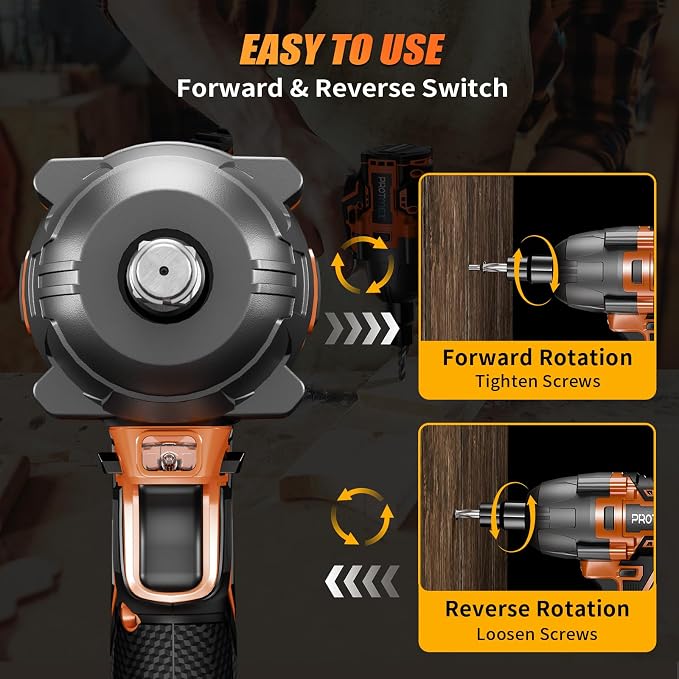 Cordless Impact Wrench, 900Ft-lbs (1200N.m) 1/2" Brushless Impact Gun, 21V High Torque Power Impact Driver, 2x4.0Ah Batteries Electric Impact Motor Variable Speeds for Car/Pickup Truck/Mower