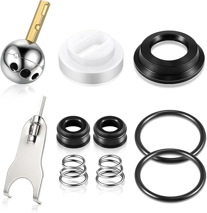 Dreyoo Single Handle Faucet Repair Kit with RP212 Stainless Steel Ball Valves and Knob Handles, Compatible with Delta/Peerless Single Handle Faucets, Replacement for RP77739 and 86971(1 Pack)