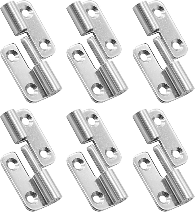 Bonsicoky 6 Pcs Stainless Steel Right Lift-Off Hinges, 1.5 Inch Detachable Slip Joint Small Flag Hinges with Screws