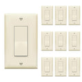 ENERLITES Decorator On/Off Paddle Switch with Wall Plates, Single Pole, 3 Wire, Grounding Screw, Residential Grade, 15A 120V/277V, UL Listed, 91150-LAWP