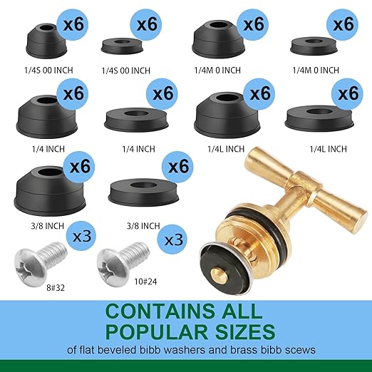 37 Sizes 1075Pcs 3-in-1 Home Universal Rubber Washers Assortment Kit Faucet washers & O-Rings & Plumbing gaskets for Faucets, Hoses, Spigots and Other Plumbing Seal Repair with Pick Hook