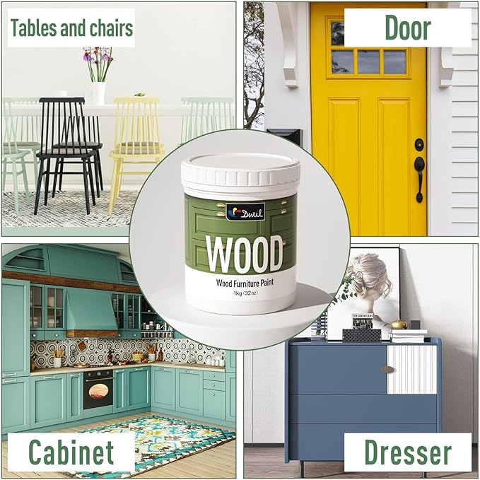 DWIL Matte Finish Furniture Paint - 16 Oz Wood Paint for Cabinets, Doors, Tables, and Dressers Refinishing - Water-Based, Non-Toxic & Odorless, Easy to Apply(Madder Orange)-Without Tools