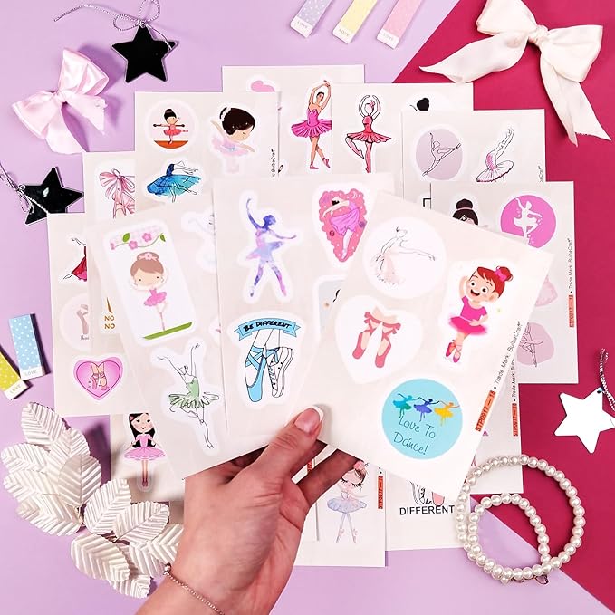 BulbaCraft Ballet Stickers - Ballerina Laptop Stickers, Ballet Gifts, Ballerina Party Supplies, Gifts for Women & Men