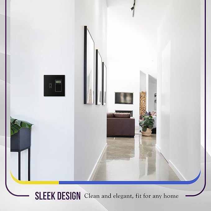 ENERLITES Combination Toggle Light Switch/Decorator Light Switch Plate, Double Switch Wall Plate, Standard Size 2-Gang 4.68" x 4.73", Polycarbonate Thermoplastic, Gloss Finish, SI881131-BK, Black