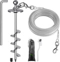 Dog Tie-Out Cable and Stake – 50ft Chew-Proof Stainless Steel Cable, 16-Inch Heavy-Duty Dog Anchor for Dogs Up to 200lbs, No Tangle, Dog Runner for Yard and Camping