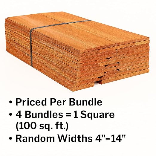 24" #1 Royals Western Red Cedar Shingles – CERTI‑Grade, Clear Vertical Grain, Kiln Dried – Premium Cedar Siding & Roofing Shingles for Exterior Applications