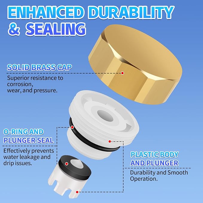 Boltigen 2 Sets Outdoor Faucet Repair Kit, Brass Vacuum Breaker Outside Faucet Set for VACVBKX1B, ASSE 1019-A Hose Bib Spigot Replacement Kit for Anti-Siphon Frost-Free Sillcock Valves