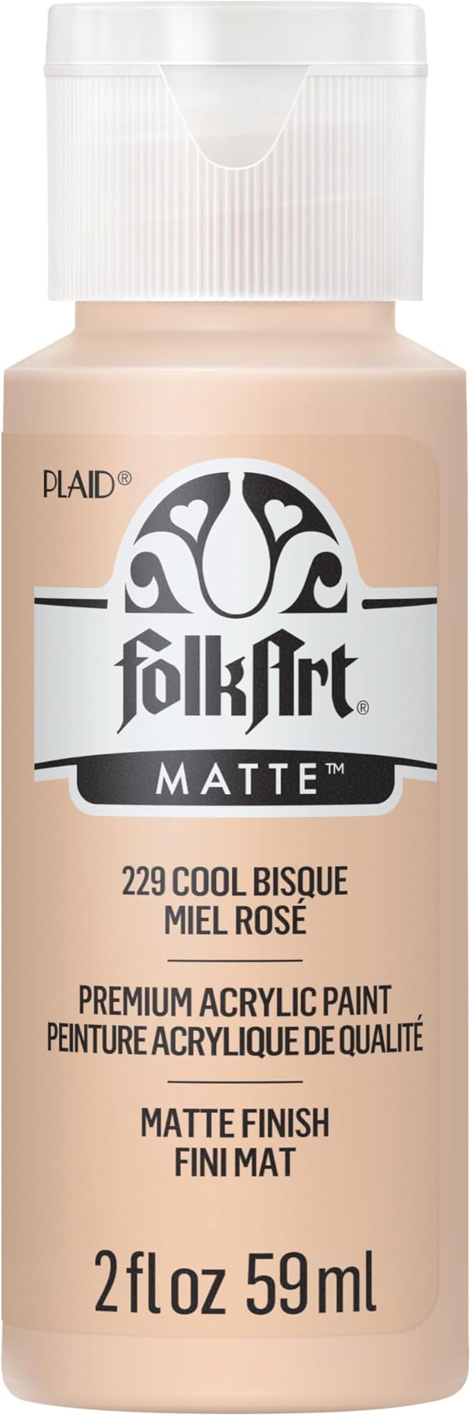 FolkArt Acrylic Paint in Assorted Colors (2 oz), 229, Cool Bisque