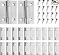 20 PCS 2 inches Door Hinge Cabinet Door Hinges Stainless Steel Butt Hinges Home Furniture Hinges Bisagras for Door, Window, Case Lid, Wooden Box Chest with 120 Mounting Screws, Silver