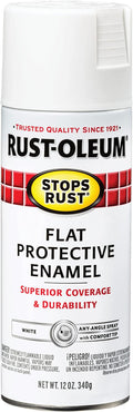 Rust-Oleum 7790830 Stops Rust Spray Paint, 12 oz, Flat White