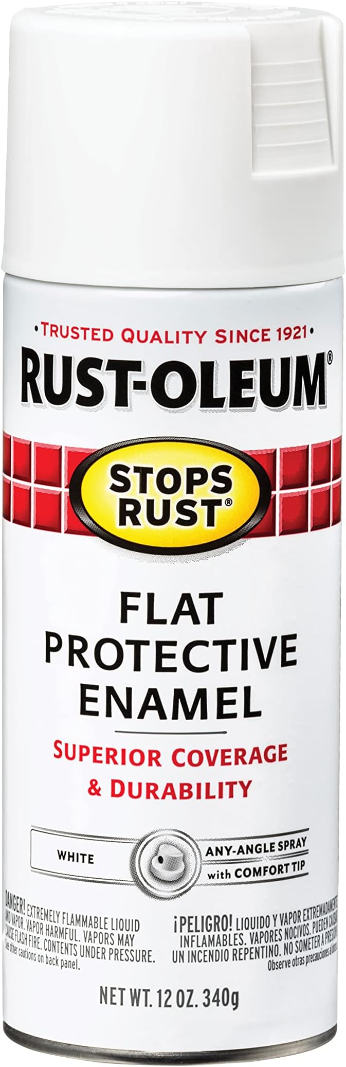 Rust-Oleum 7790830 Stops Rust Spray Paint, 12 oz, Flat White