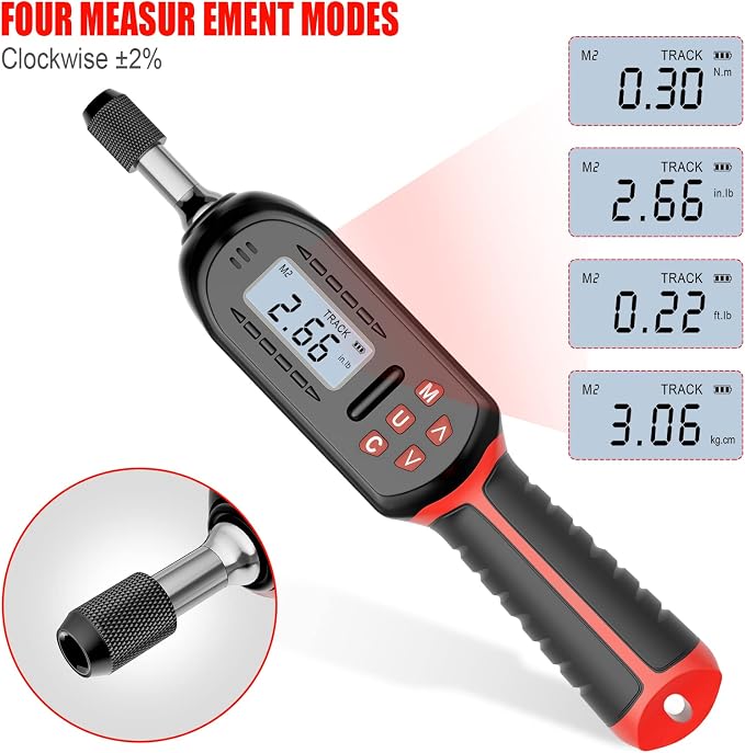 VANPO Digital Torque Screwdriver, 2.65-53.10 in.lb, ±2% Accuracy, | 1/4 Inch Screwdriver Torque Wrench Set with Buzzer/LED Indicator Notification for Bike Repairing, Tools & Mounting