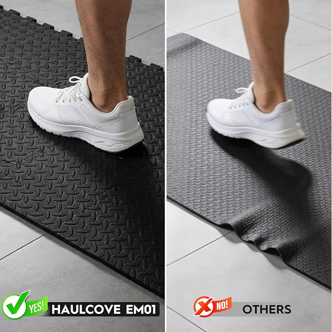 18 Tiles Puzzle Exercise Mat, EVA Interlocking Foam Floor Tiles, Non-Slip, Protective, Water-Resistant Flooring for Home Gym & Workout Equipment, 12.6" x 12.6" x 0.4", 18 Sq Ft